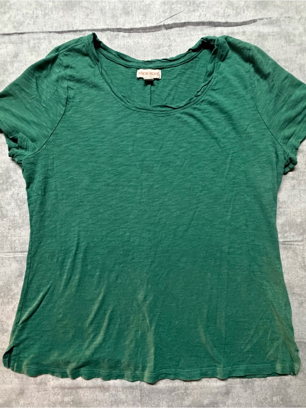 Knox Rose Women's Green Short Sleeve Scoop Neck Tee S